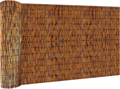 Bamboo Reed Fencing, Light Russet Bamboo Fence Rolls 6 Feet High, Decorative Privacy Screen Reed Curtains for Patio Balcony Garden Backyard Outdoor, 6 x 16 FT