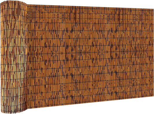 Bamboo Reed Fencing, Light Russet Bamboo Fence Rolls 3 Feet High, Decorative Reed Curtains Privacy Screen Outdoor for Patio Balcony Garden Backyard, 3 x 16 FT