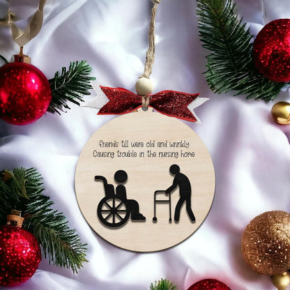 Funny Christmas Ornaments 2024, Unique Christmas Ornaments, Funny Christmas Gag Gifts for Men Women, Friends, Wooden Ornaments for Christmas Tree, Funny Ornaments for Adults