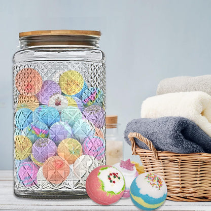 Large Glass Storage Jar, Glass Food Storage Containers with Bamboo Lid, Kitchen Containers Cereal Canisters Decorative Jar for Candy Snack Cookies Coffee Tea Nuts Airtight Glass Jars (Extra Large)