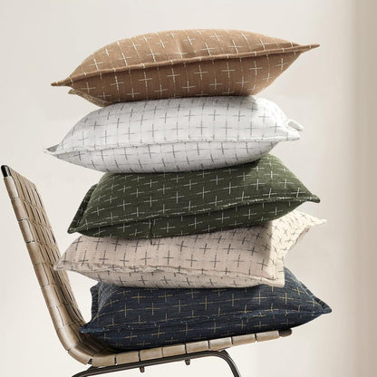 ZWJD Throw Pillow Pillow Covers 26x26 Set of 2 Soft Polyester Textured Pillow Covers with Stylish Flange Edge Cozy Farmhouse Throw Pillows for Couch Bed Sofa Living Room