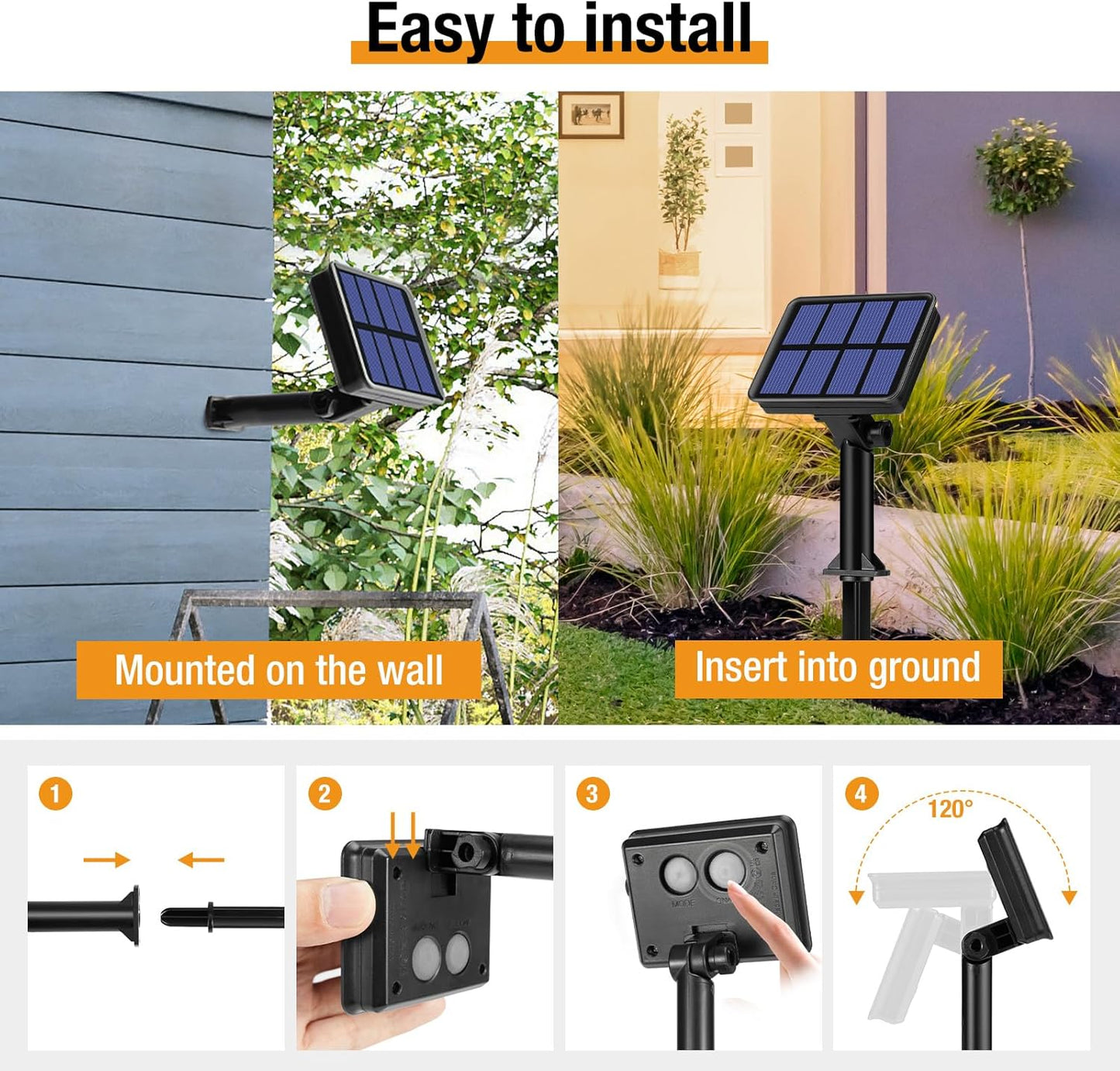 btfarm Solar String Lights for Outside, 6 Pack 198FT 480LED Solar Fairy Lights Waterproof with 8 Modes, Twinkle Solar Powered Outdoor Lights for Tree Garden Yard Christmas Wedding Party, Warm White