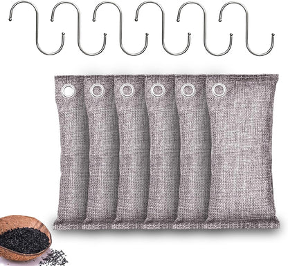 Activated Charcoal Odor Absorber, Odor Eliminator for Strong Odor,Coconut Shell Charcoal Air Purifying Bags for Home Car Closet Pet, Smoke Room Deodorizer