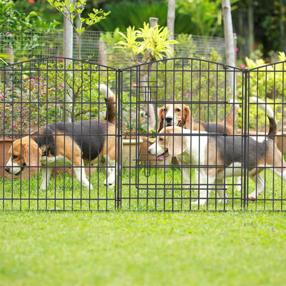 INJOPEXI Garden Fence 12 Panels 23.6ft (L)×30in (H) Decorative Garden Fences with 11 Panels + 1 Gate, No Dig Animal Barrier Fencing Rustproof Metal Wire Temporary Dog Fence Border for Outdoor Yard