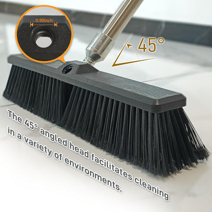 Push Broom Head Outdoor Large Stiff Bristle - Excellent Cleaning Performance- Easy Installation (18 inches)