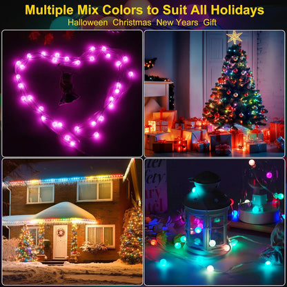 Fairy Lights Color Changing 16.5FT String Lights with Remote, 2-Pack Mini Ball LED Twinkle Lights USB Plug or Battery Powered for Indoor Outdoor Waterproof Party Garden Camping Decoration