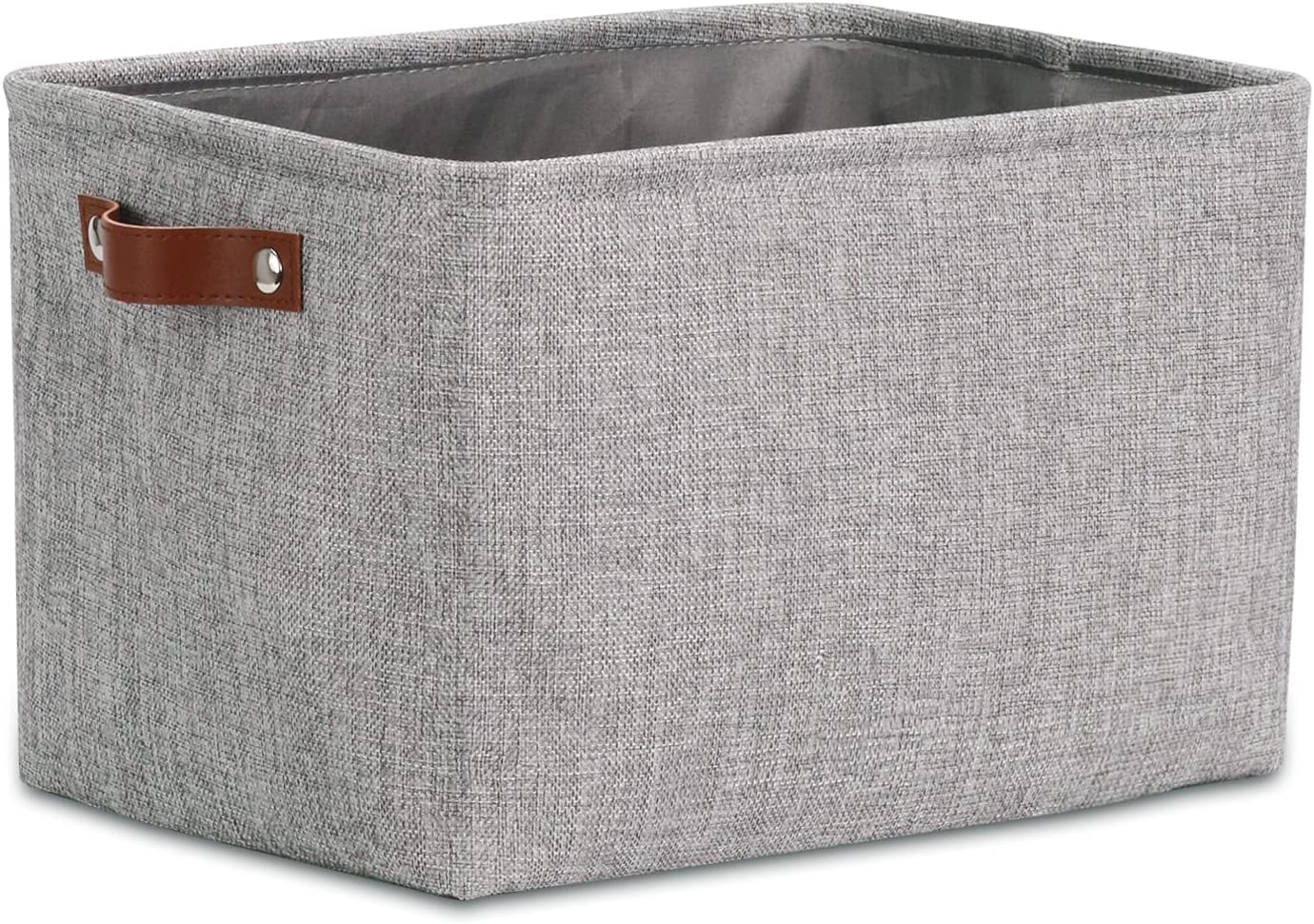 DULLEMELO Fabric Storage Basket for Shelves/Closets, Collapsible Rectangle Basket for Organizing Clothes, Toys, Towels, Books, Laundry, Nursery, Dog Toy Basket Empty (Gray)