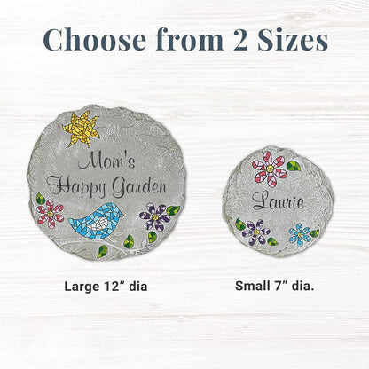 Let's Make Memories Personalized Mosaic Garden Stone - for Grandma, Mom - Large Stone - Personalize Message