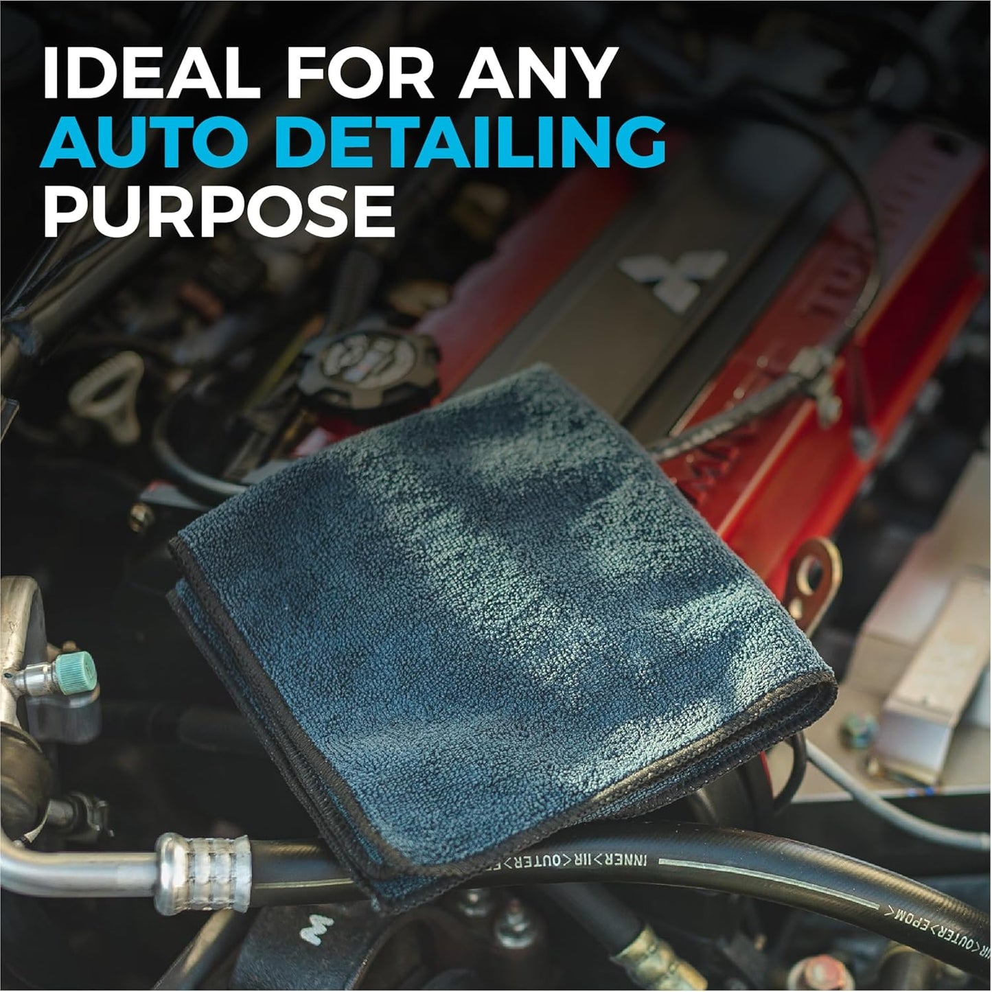 The Rag Company - All-Purpose Microfiber Terry Cleaning Towels - Commercial Grade, Highly Absorbent, Lint-Free, Streak-Free, Kitchens, Bathrooms, Offices, 300gsm, 10in x 10in, Midnight (20-Pack)