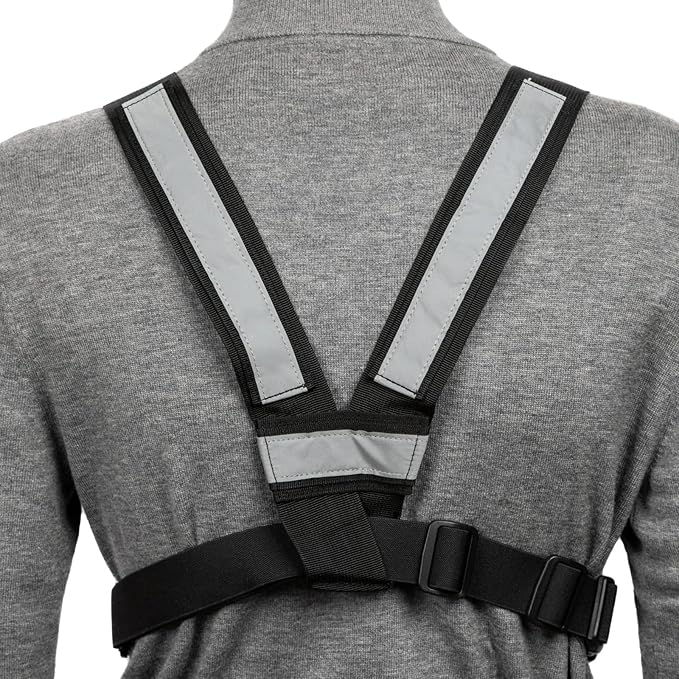 LUITON Radio Chest Harness with Reflective Strips Shoulder Holster Radio Vest Holder Two Way Radio Vest Rig Walkie Talkie Case with Front Pack Pouch for Motorola/Midland/Baofeng/Retevis