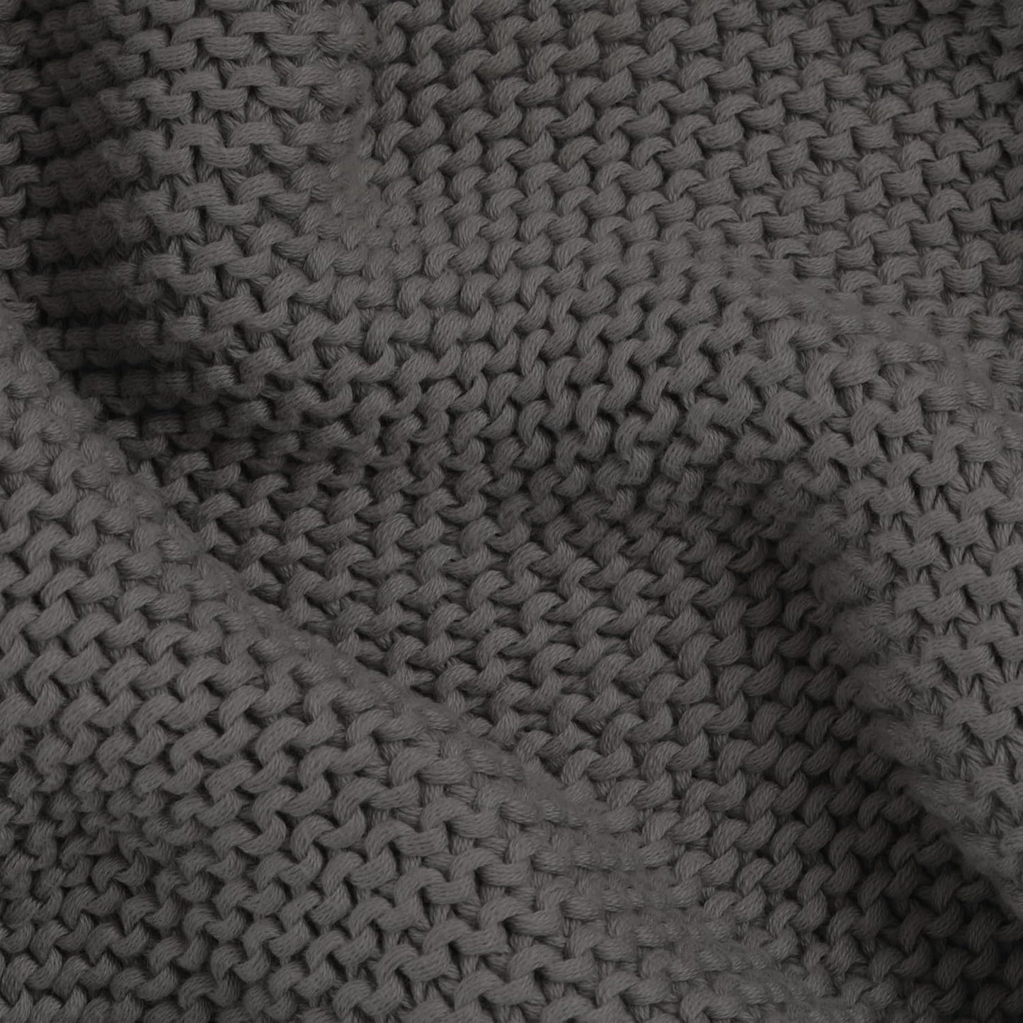 MakeMake Organics Organic Throw Blanket GOTS Certified Organic Cotton Blanket Knit Couch Bed Fall Colors Soft Neutral Cotton Throw Blanket Large (50x60, Charcoal Grey)