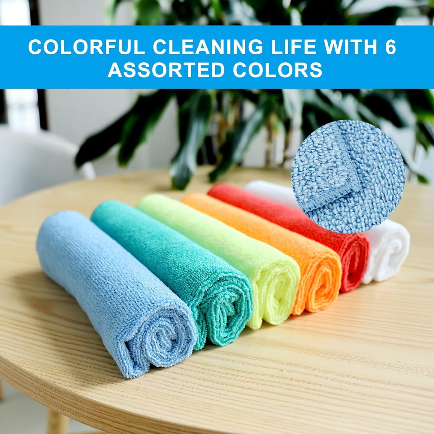 Tricol Clean Microfiber Cleaning Cloth, 16in*16in, 12 Pack Ultra-Thick Cleaning Rags, Super Absorbent, Lint Free & Streak Free Cleaning Towels for Car, House, Kitchen, Office