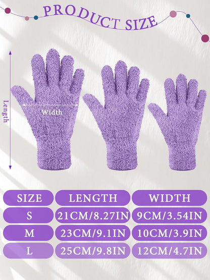 Patelai 3 Pairs Microfiber Plant Dusting Gloves Leaf Cleaning Gloves for Indoor Plants, Blinds, Furniture, House(Small,Reddish Violet, Blue, Purple)