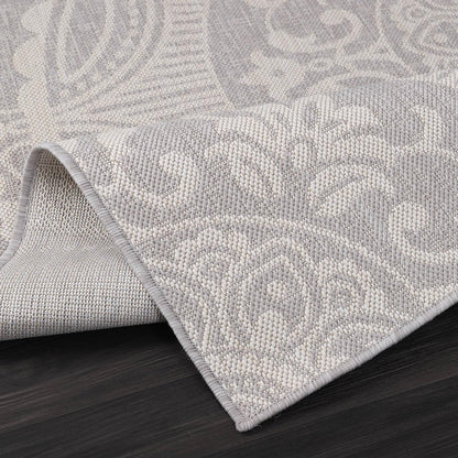 Medallion Outdoor Rug 5x7 Washable Outside Carpet for Indoor Patio Porch Waterproof Easy Cleaning Non Shedding Area Rugs Gray 5 x 7