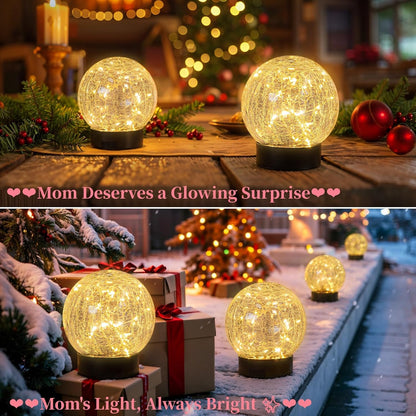 Beautyard Solar Globe Lights Outdoor USB Charged Garden Decor 3.94" Diameter 30LED 1000mAh Solar Globe Lights for Outdoor Indoor Mothers Day Gifts Holiday Decor(3.94'' Medium 4 Pack Warm White)