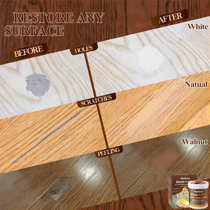 Walnut Wood Filler, Walnut Wood Putty, Paintable Stainable Wood Repair Putty, 9.87 Ounce Wood Furniture Repair kit, Quickly Repair Wood Cracks and Holes on Wooden Floor Furniture (Walnut)