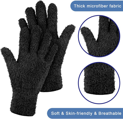 Bencailor 6 Pairs Microfiber Dusting Gloves, Dusting Cleaning Gloves Microfiber Gloves for Plants House Blinds Car Dust Mitt (Bright Color,Medium)