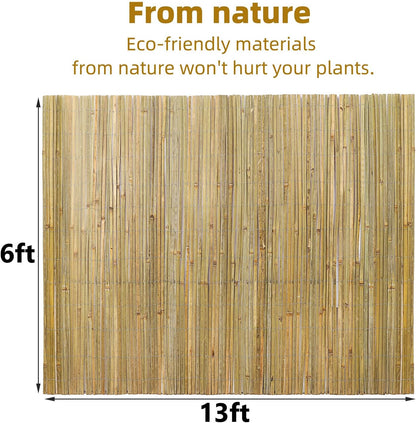 Natural Bamboo Slat Screening,6FT x 13FT Bamboo Fence Panel for Garden Privacy Fence Screen for Indoor or Outdoor (1.8m x 4m Approx)