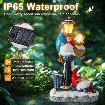 WINTS Solar Garden Gnome,Outdoor Gnome with Solar Lights Decor for Patio,Lawn,Yard,Balcony,Funny Gnomes Gifts for Women,Housewarming,Birthday