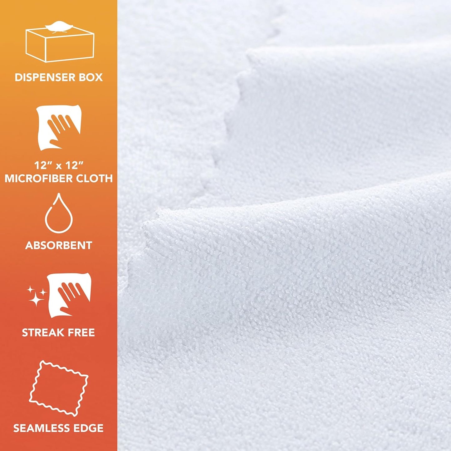 Arkwright Smart Rags in Box - (Bulk Case of 400) Lint Free Microfiber Cleaning Cloth, Scratch & Streak-Free, Dispensable Wash Towels for Cars, Window Glass, and Auto Shop, 12 x 12 in, White