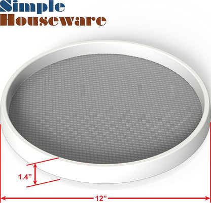 Simple Houseware 12-Inch Lazy Susan Spice Organizer Rotating Tray, 5-Pack