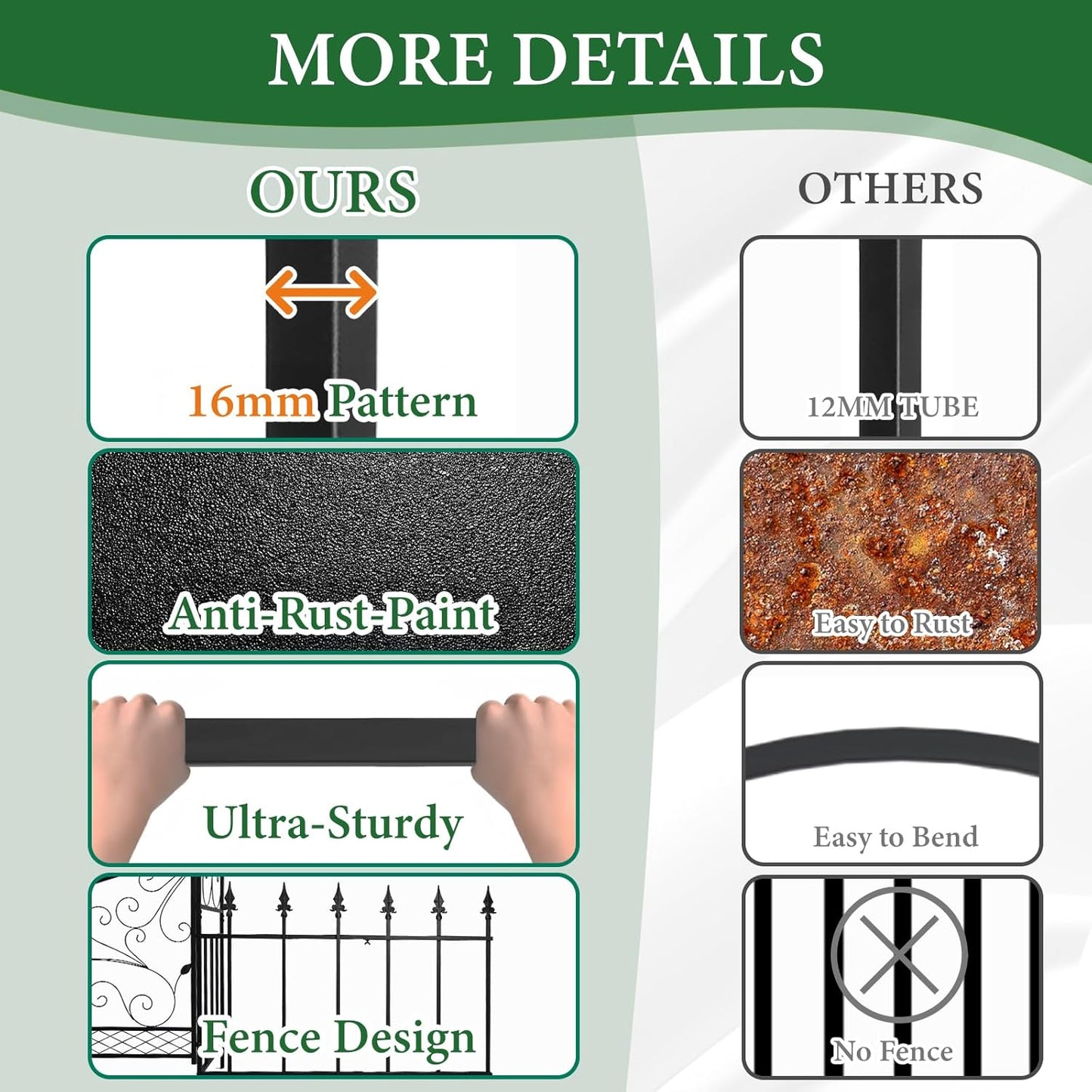 VINGLI Garden Arbor Arch, Wedding Arch Archway for Ceremony Party, Trellis for Plant Climbing, Christmas Decorations Pergola for Backyard, Lawn, Patio, Yard (Arbor with Gate and Fence)