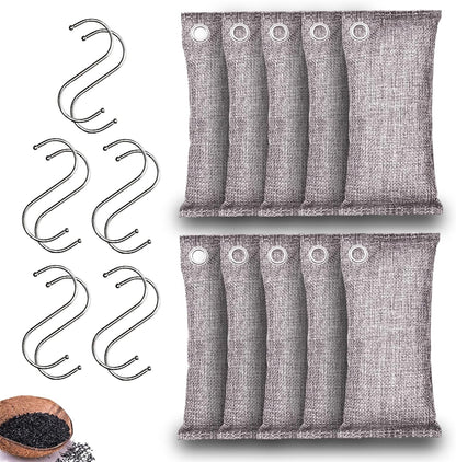 Activated Charcoal Odor Absorber, Odor Eliminator for Strong Odor,Coconut Shell Charcoal Air Purifying Bags for Home Car Closet Pet, Smoke Room Deodorizer