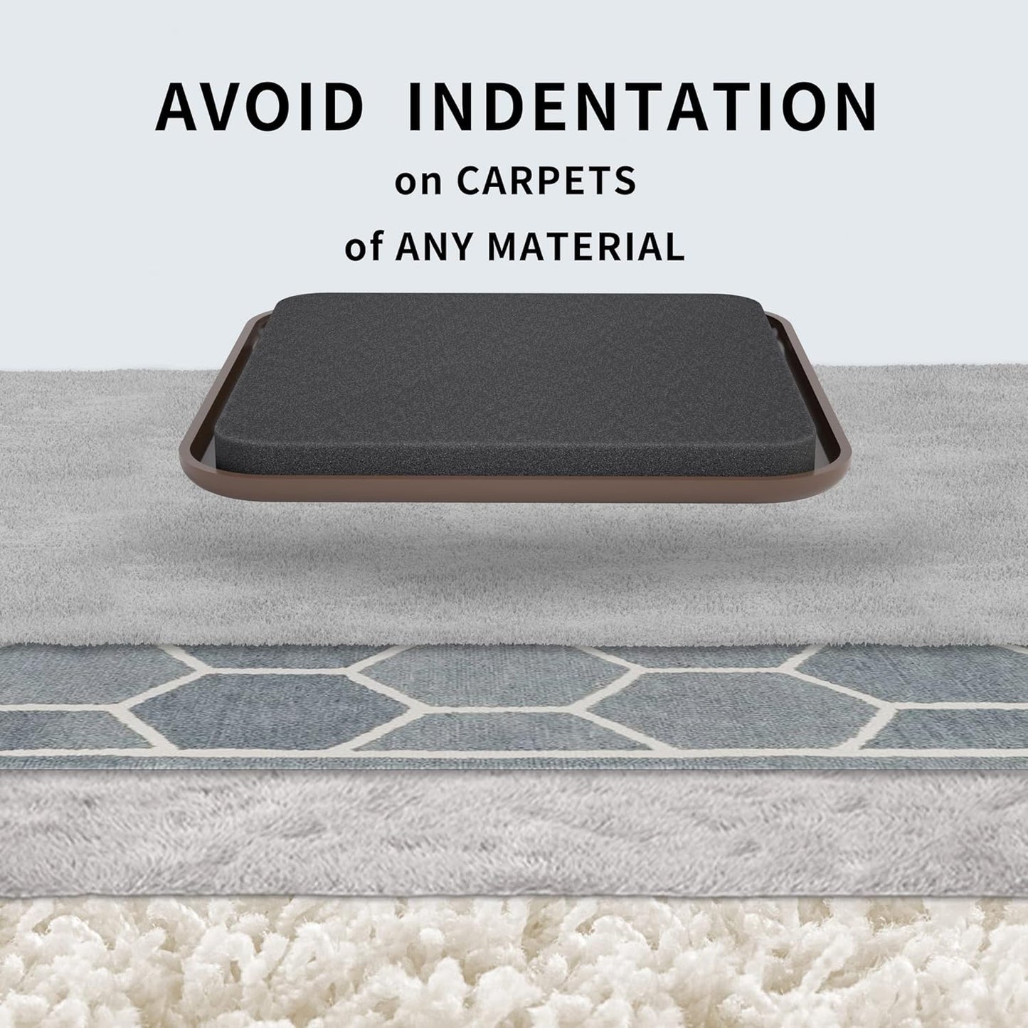 Yelanon 8pcs-3 1/2” Square Furniture Sliders for Carpet Furniture Pads Hardwoods Floors, Heavy Duty Furniture Movers Sliders,Furniture Moving Pads,Brown