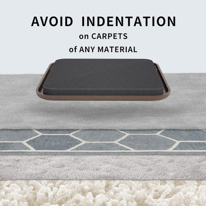 Furniture Sliders, 8 pcs-4 3/4” Square Brown Furniture Sliders for Carpet, Heavy Duty Furniture Movers Sliders, Reusable Furniture Moving Pads, Floor Protectors for Carpet