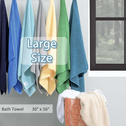 VOOVA & MOVAS Pink Bath Towels Set of 4, Large 30" x 56" - 100% Cotton | Quick Dry | Light Weight | Thick | Soft | Absorbent, Decorative Bath Towels, Towel Gift Set, Baby Pink