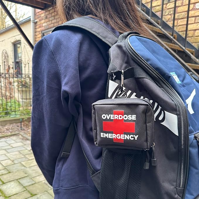 Overdose Emergency Response Kit Belt Pouch | Compact Canvas for Naloxone Kits & First Aid Supplies | Secure Zipper Closure with Carabiner | For Home, Workspaces, Fleet Vehicles - 5"x4.5"x2"