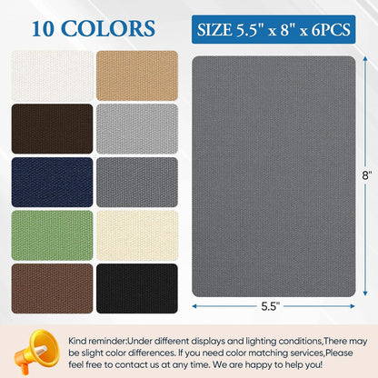 Canvas Patch 5.5 x 8 Inches 6Pcs Self-Adhesive Waterproof Canvas Patch Kit for Repairing Tents,Sofas,Boat Covers,Camping Chair,Awnings,Car Seats.(Dark Gray)