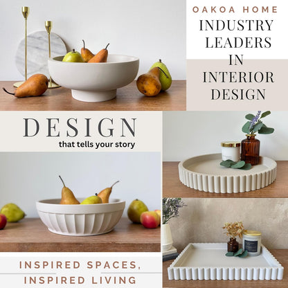 OAKOA Decorative Fruit Bowl for Kitchen Counter - Large Decorative Bowl for Home Decor - Concrete Decor Bowl for Keys Entryway Table - Modern Centerpiece Coffee Table Bowl