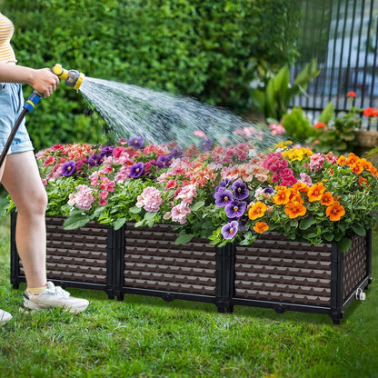 Large Planters for Outdoor Plants 14" Tall Planter Box, Raised Beds for Gardening Self Watering, Elevated Planter Box with Legs, Rectangular Garden Planters for Outdoor Plants Flowers, 47.2"L x 15.7"W