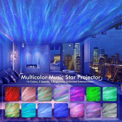 Rossetta Star Projector, Galaxy Projector for Bedroom, Bluetooth Speaker and White Noise Aurora Projector, Night Light Projector for Kids Adults Gaming Room, Home Theater, Ceiling, Room Decor