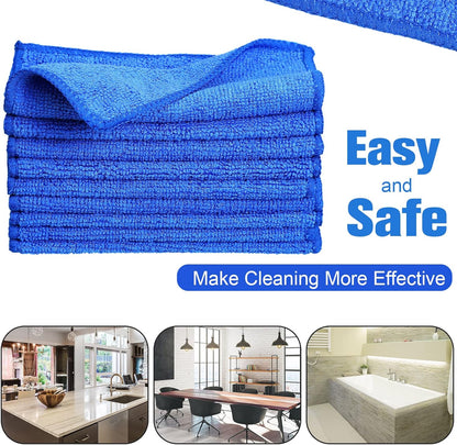 Tanlade Microfiber Cleaning Cloth 6"x6" Cleaning Rags Reasonable Kitchen Towels Microfiber Towels Cars Wash Dry Erase Cloth(Blue, 30 Pcs)