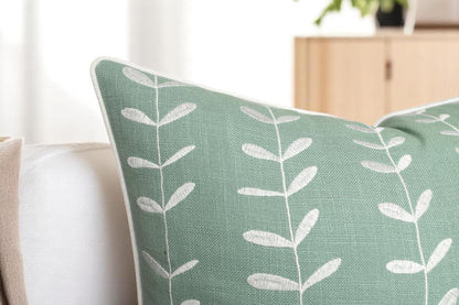 VAGMINE Embroidered Lollipop Pillow Cover - 18x18 Inches Square - 100% Cotton Light Teal Decorative Cushion Cover - Modern Textured Embroidery - Elegant Accent for Sofa, Bed, Living Room