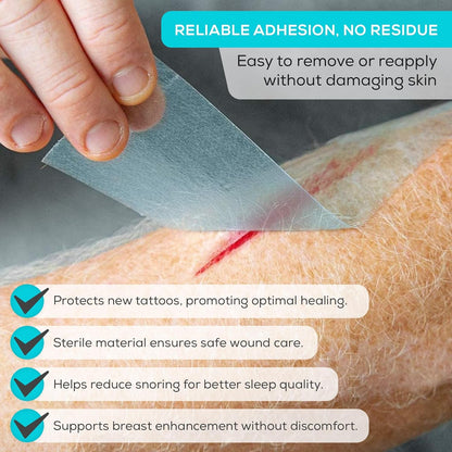 Medvance Cuttable Soft Silicone Tape - Waterproof Breathable Tape for All Skin Types - Easy Apply Non Stick Tape for Wounds - Adhesive Silicone Bandages for Blisters (3 Pack, 4.5 Feet Rolls)