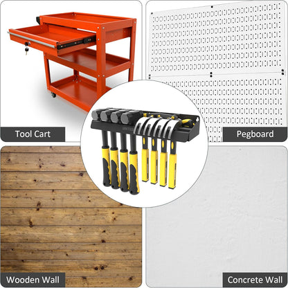 UNITEDPOWER Hammer Holder, Wall Mount Storage Rack Organizer for Workshop, Shed, Garage, Home, Fit Most of Hammer or Small Tools