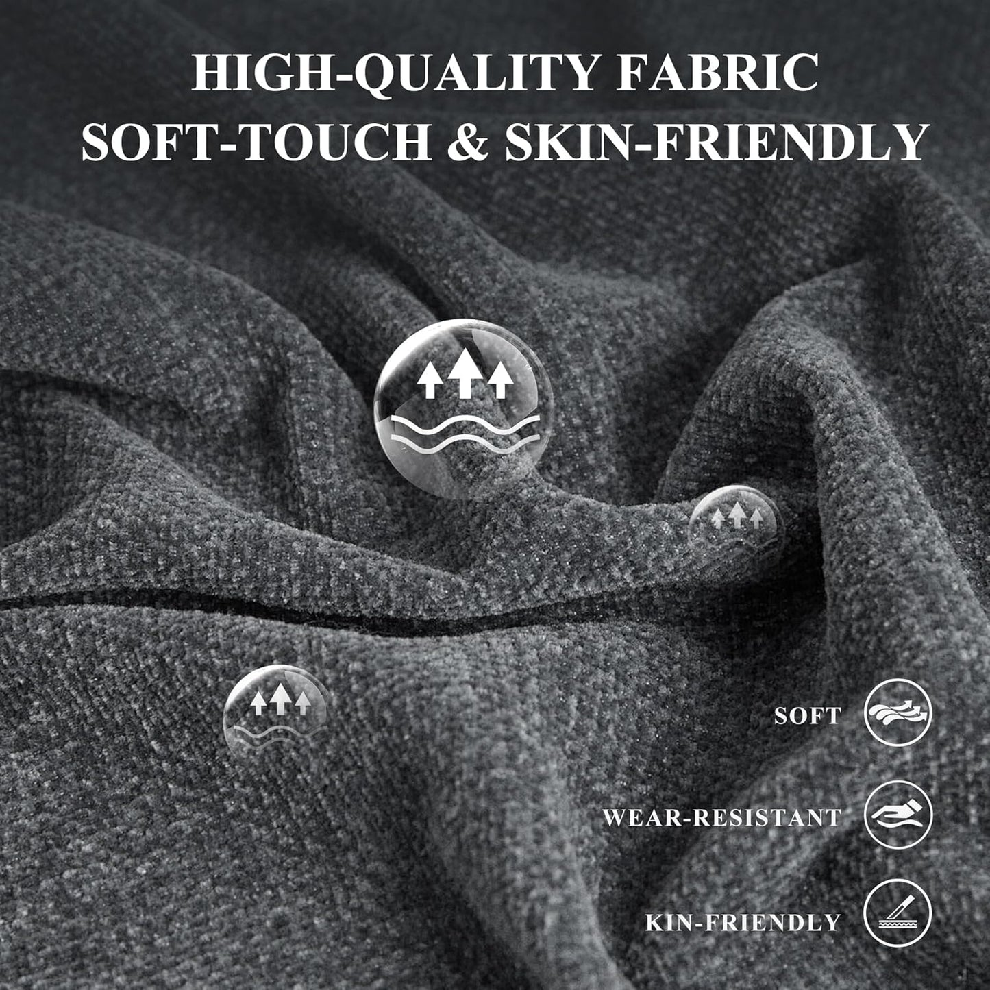 COLAMY Fabric Round Storage Ottoman with Reversible Tray Lid – Multi-Functional Footrest, Hidden Storage, Sturdy & Stylish Small Coffee Table for Living Room, Bedroom, or Entryway(Dark Grey)