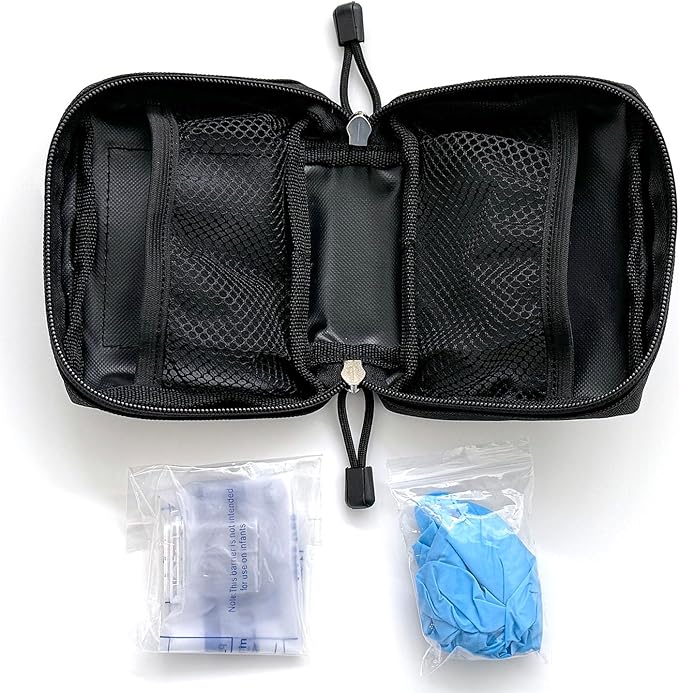 Overdose Emergency Response Kit Belt Pouch | Compact Canvas for Naloxone Kits & First Aid Supplies | Secure Zipper Closure with Carabiner | For Home, Workspaces, Fleet Vehicles - 5"x4.5"x2"