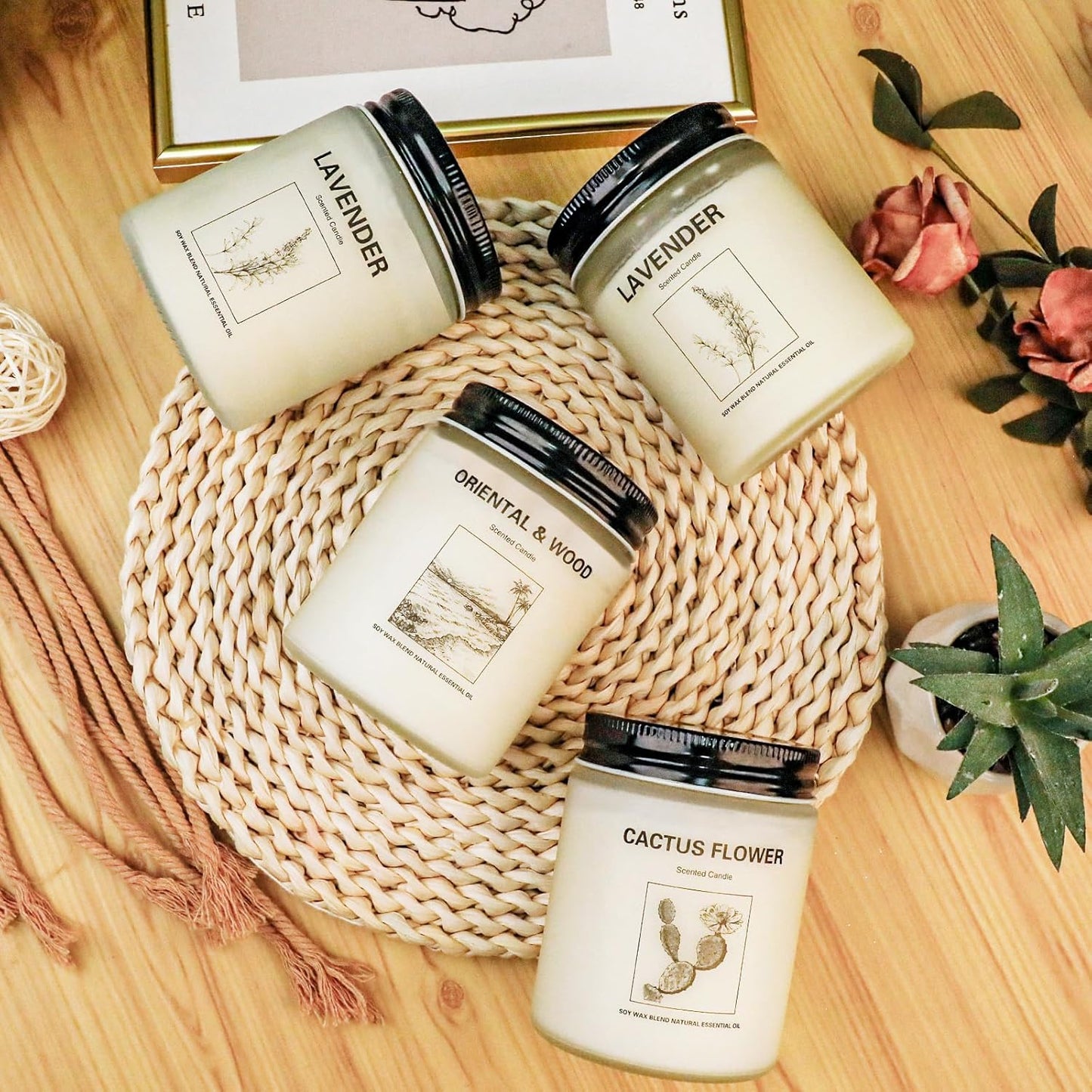 Candles for Home Scented,Lavender Candle Gifts Set,Made with Natural Soy Wax & Essential Oils, 6 Pack 42 Oz Candles Gifts for Women, Ideal for Birthday, Valentine's Day, Thanksgiving