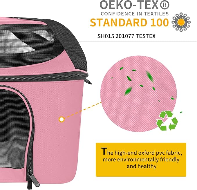 Cat Carrier Bag Backpack Dog Carrier for Pets Up to 20 Lbs Portable Breathable Collapsible Pet Carrier for Cats Kitten Puppy Small Dogs - Pink