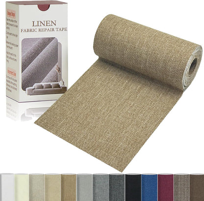Linen Repair Tape 4x70 Inch Self-Adhesive Couch Patch Repair Fabric Patch for Furniture,Sofas,Cushion,Chairs,Bags,Linen Goods(Camel)