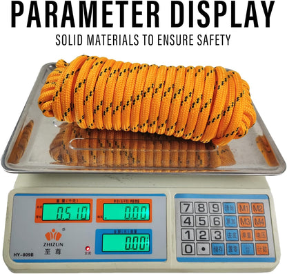 Diamond Braided Polypropylene Rope Nylon Rope Mix Thick Heavy Duty Ropes 1/2 inch 50ft High Strength Perfect for Clothesrope Camping Hiking and Other Outdoor Activities Orange 50ft