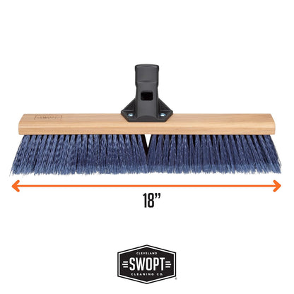 SWOPT 18” Premium Multi-Surface Push Broom Cleaning Head — Indoor and Outdoor Push Broom — Interchangeable with All SWOPT Cleaning Products for More Efficient Cleaning and Storage