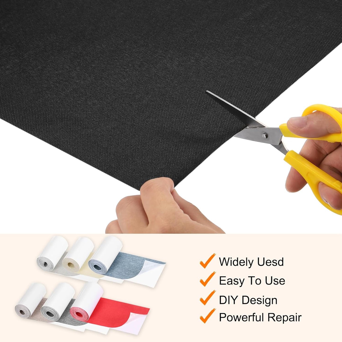 Repair Patches Repair Tape Self-Adhesive DIY Repair Patch Linen Gear Patch for Sofa, Furniture, Chair, Clothing,Tents,3x60 Inch,Deep Grey