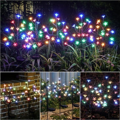 Solar Garden Lights Outdoor,Waterproof Outdoor Solar Lights for Outside Decorative 6Pack, 120Led Solar Flowers Garden Decor, for Yard Pathway,Lawn,Patio Fairy Decorations Gardening Gifts