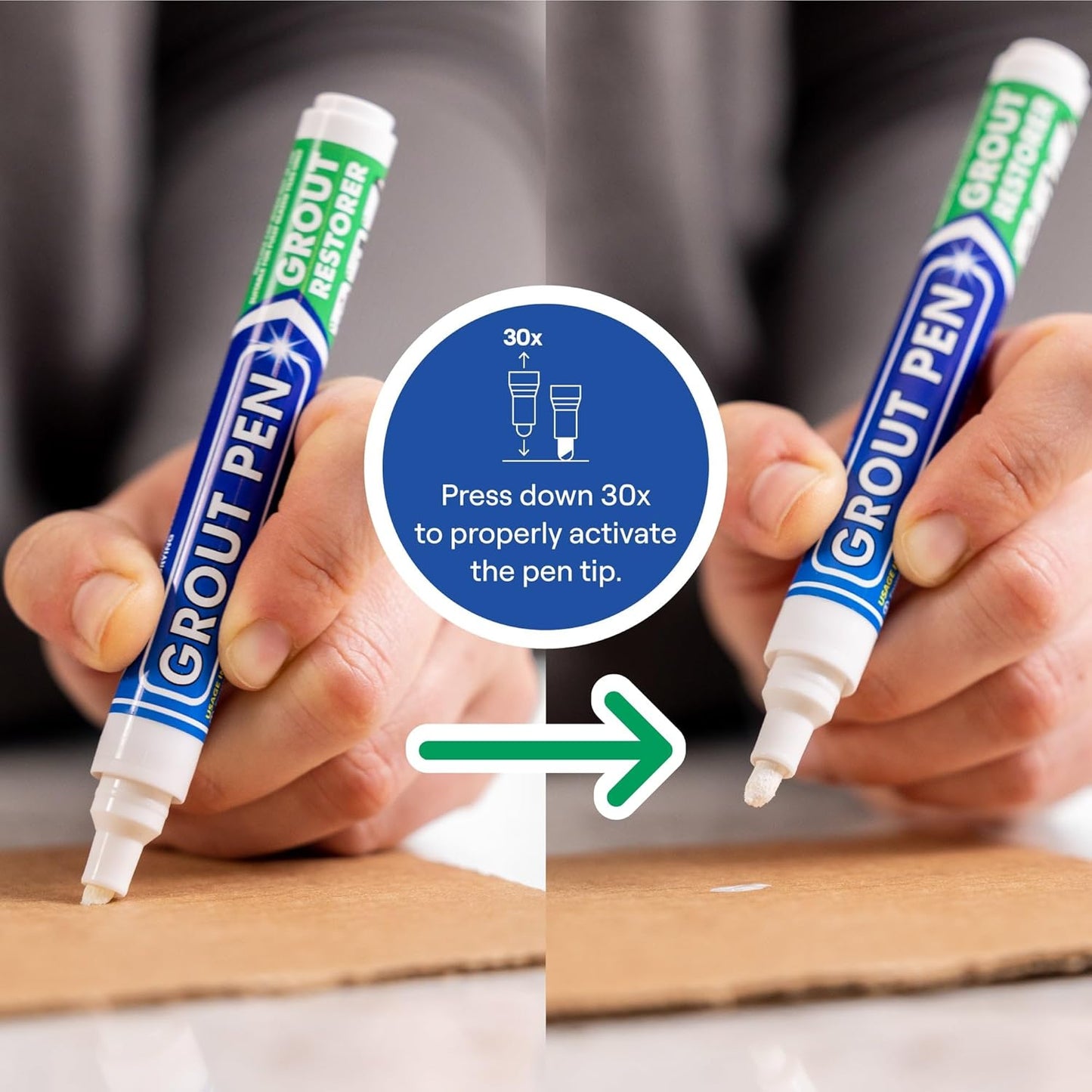 Grout Pen White Tile Paint Marker: Waterproof Grout Paint, Tile Grout Colorant and Sealer Pen - White, Narrow 5mm Tip (7mL)