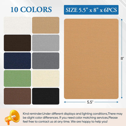 Canvas Patch 5.5 x 8 Inches 6Pcs Self-Adhesive Waterproof Canvas Patch Kit for Repairing Tents,Sofas,Boat Covers,Camping Chair,Awnings,Car Seats.(Light Brown)